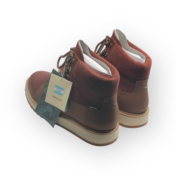 new Toms ☀︎︎ Mesa Waterproof Leather Bootie ☀︎︎ Hiking Boot ☀︎︎ Penny Brown ☀︎ - Picture 5 of 16